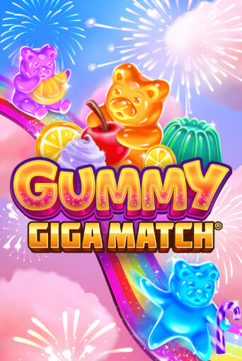 Gummy Giga Match pokie cover art with candy symbols